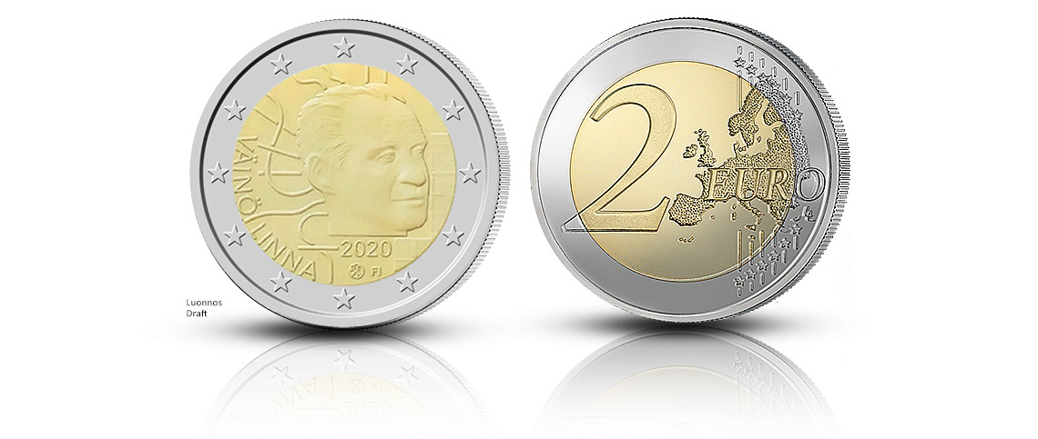 Draft picture of Väinö Linna 2 euro coin