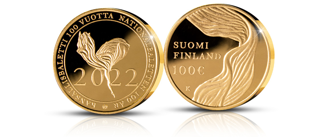 Finnish National Ballet 100 Years gold coin