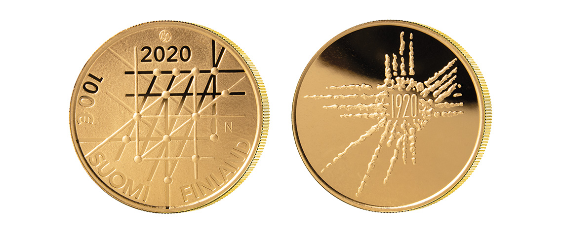 University of Turku 100 years 100 € gold coin