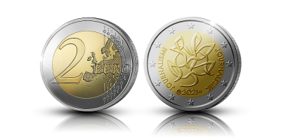 Journalism and Free Press Supporting Finnish Democracy special two euro coin