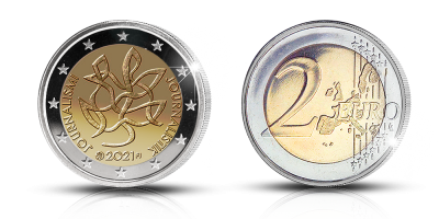 Journalism and Free Press Supporting Finnish Democracy special two euro coin, proof