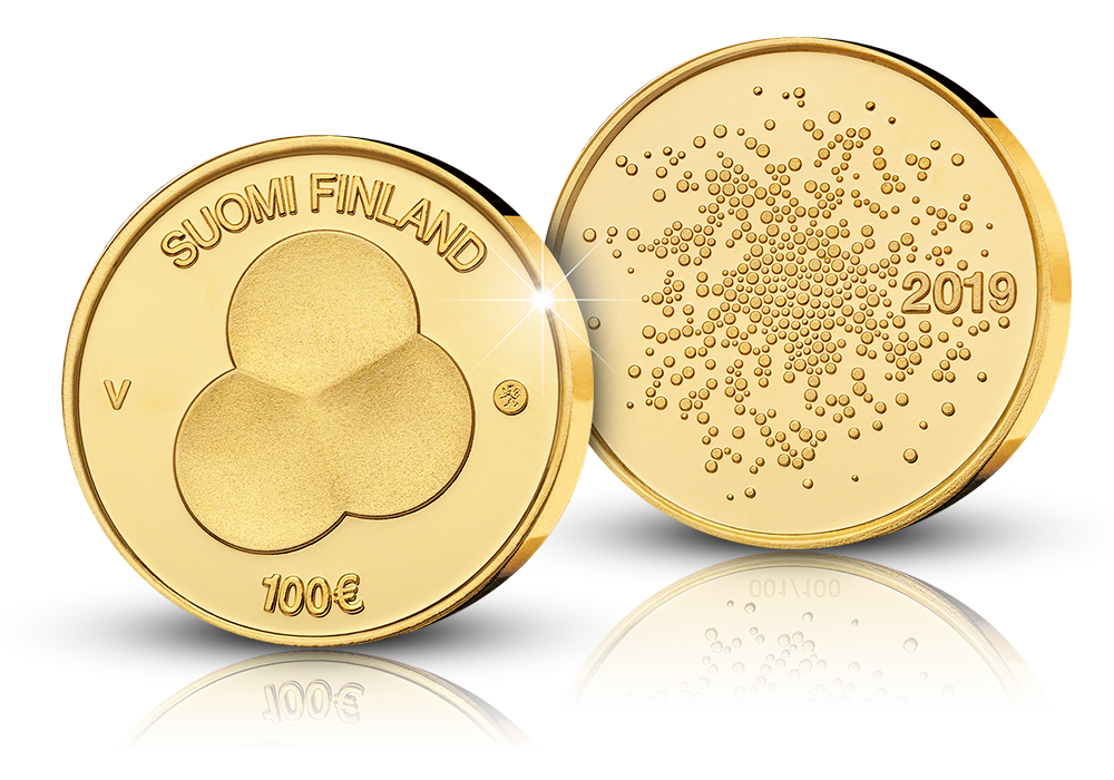 Suomen Hallitusmuoto 1919 -kultaraha 100 € 2019